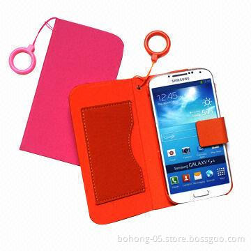 Leather Mobile Phone Case, Suitable for Samsung I9500, Made of PU + PC